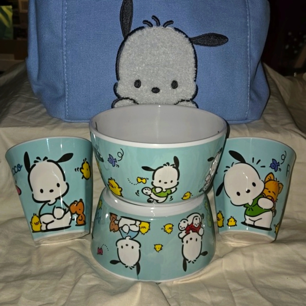 Pochacco Tote and Dishes